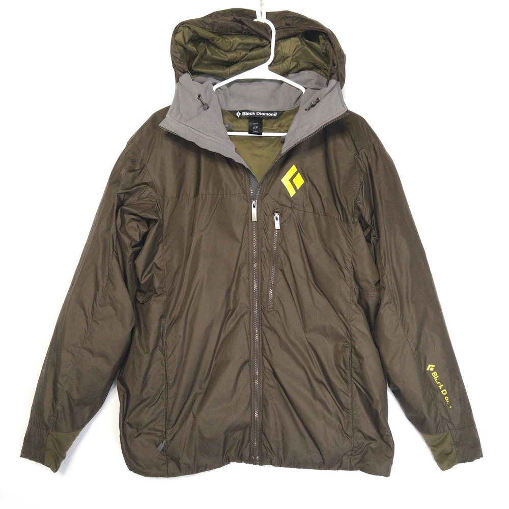 Black Diamond Hybrid Hoody Jacket Insulated Nylon Olive Green Mens S Womens M